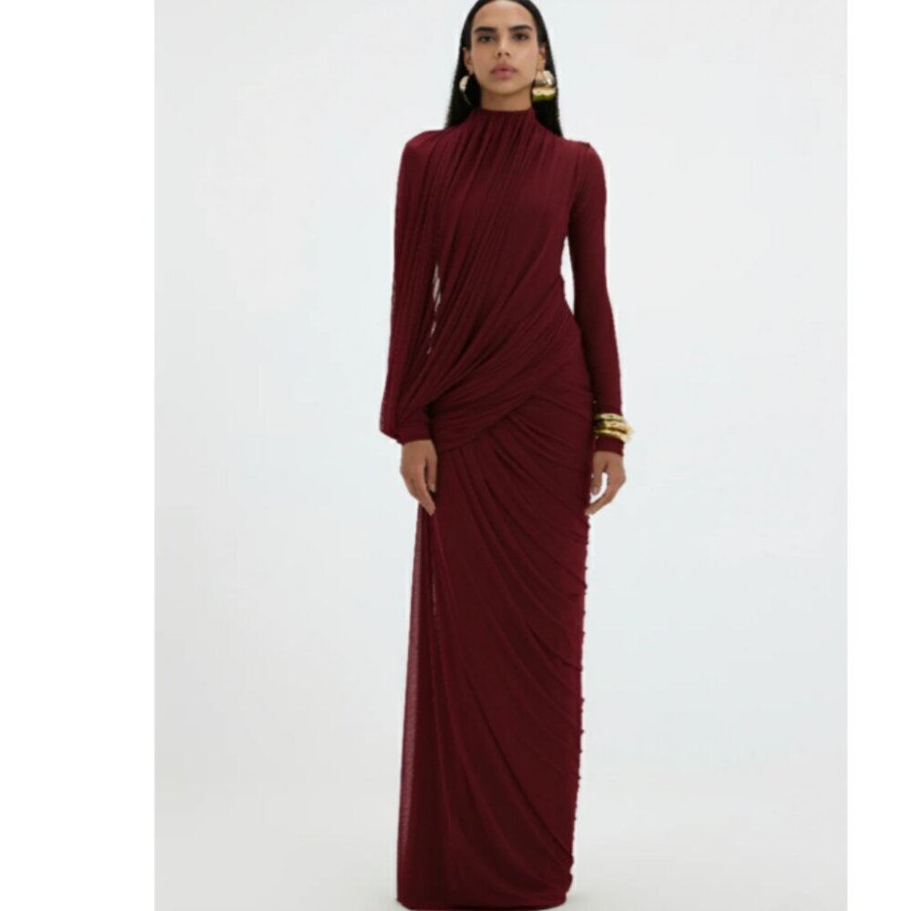 Deme by Gabriella Suzie Gown Burgundy - Size Medium tailored for Size Small
